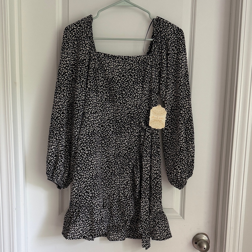 Altar'd State Black and White Printed Mini Dress